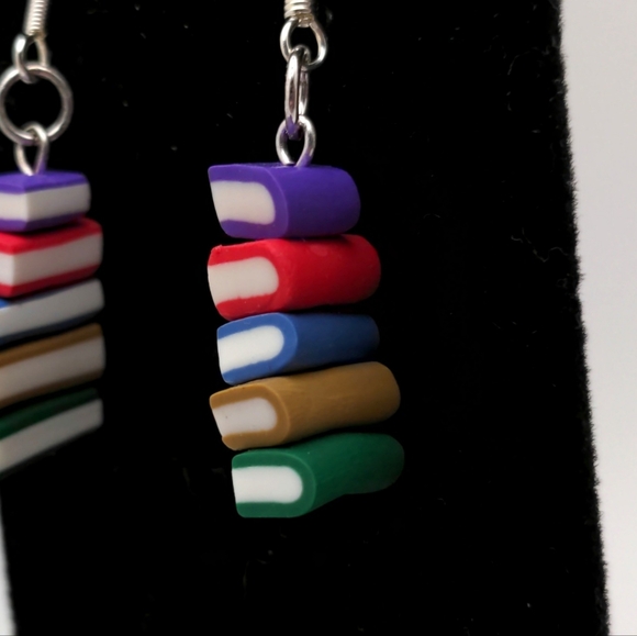 Colorful Bookstack Earrings - Picture 13 of 14
